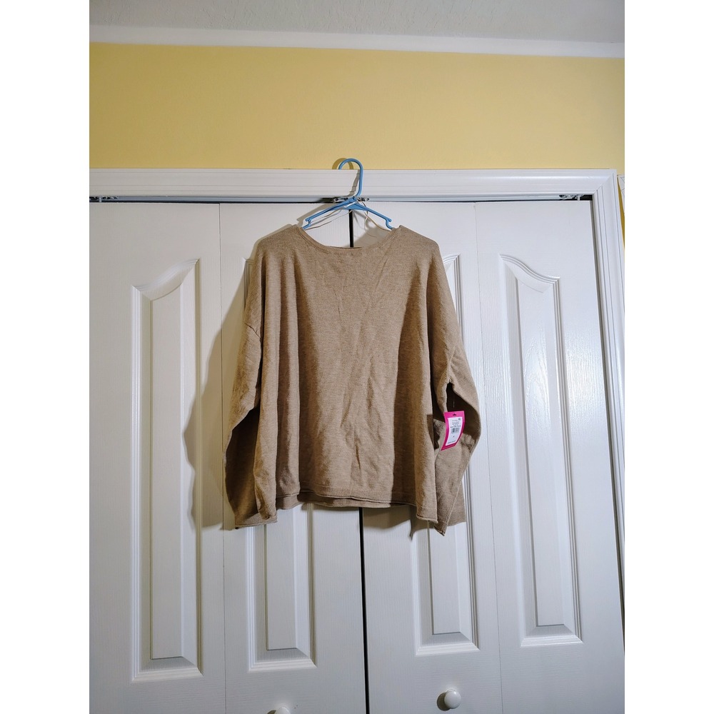 Vince Camuto Women XL Sweater Set Warm Oatmeal Heather Knit Top Wide Leg Pants - Picture 2 of 11